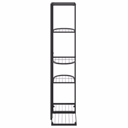 vidaXL 5-Floor Flower Stand Black Metal Indoor Flower Plant Display Shelf Rack