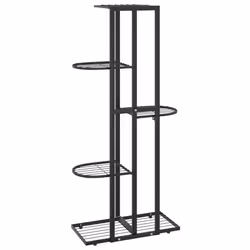 vidaXL 5-Floor Flower Stand Black Metal Indoor Flower Plant Display Shelf Rack - Additional view 4