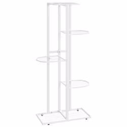 vidaXL 5-Floor Flower Stand White Metal Indoor Flower Plant Display Shelf Rack