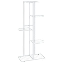 vidaXL 5-Floor Flower Stand White Metal Indoor Flower Plant Display Shelf Rack