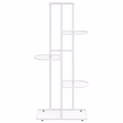 vidaXL 5-Floor Flower Stand White Metal Indoor Flower Plant Display Shelf Rack