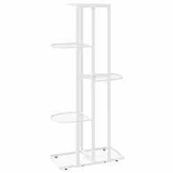 vidaXL 5-Floor Flower Stand White Metal Indoor Flower Plant Display Shelf Rack - Additional view 4