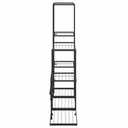 vidaXL Flower Stand Black Metal Home Garden Decor Plant Rack Display Shelf