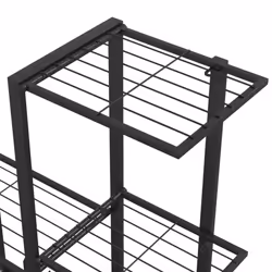 vidaXL Flower Stand Black Metal Home Garden Decor Plant Rack Display Shelf - Additional view 5
