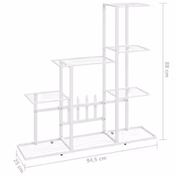 vidaXL Flower Stand White Metal Home Garden Decor Plant Rack Display Shelf - Additional view 6