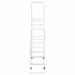 vidaXL Flower Stand with Wheel White Metal Home Decor Plant Rack Display Shelf - Additional view 3