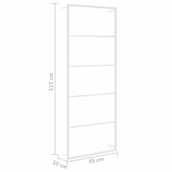vidaXL Towel Rack White Steel Bathroom Wall Storage Rack Towel Hanger Holder - Additional view 5