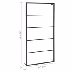vidaXL Towel Rack Black Steel Bathroom Storage Wall Rack Towel Holder Hanger - Additional view 5