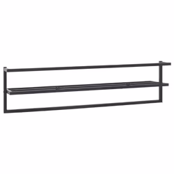 vidaXL Towel Rack Black Iron Bathroom Wall-Mounted Towel Rack Hanger Holder - Additional view 4