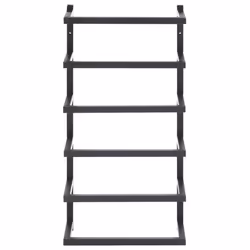 vidaXL Towel Rack Black Steel Bathroom Storage Wall Rack Towel Holder Hanger