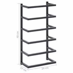 vidaXL Towel Rack Black Steel Bathroom Storage Wall Rack Towel Holder Hanger - Additional view 6