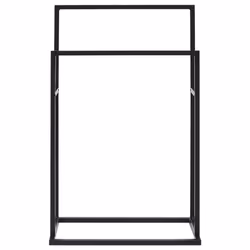 vidaXL Freestanding Towel Rack Black Iron Bathroom Storage Rack Towel Holder