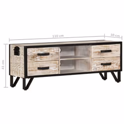 vidaXL Solid Acacia Wood TV Cabinet Lowboard Plasma TV Cabinet Stand Sideboard - Additional view 7