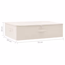 vidaXL Storage Box Fabric Cream Home Bedroom Foldable Box Storage Case Chest - Additional view 10