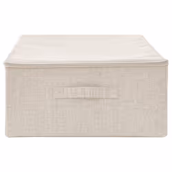 vidaXL Storage Box Fabric Cream Home Bedroom Foldable Box Storage Case Chest - Additional view 6