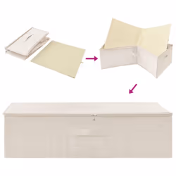 vidaXL 2x Storage Boxes Fabric Cream Home Foldable Box Storage Case Chest