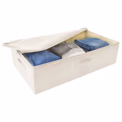 vidaXL 2x Storage Boxes Fabric Cream Home Foldable Box Storage Case Chest