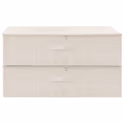 vidaXL 2x Storage Boxes Fabric Cream Home Foldable Box Storage Case Chest - Additional view 5