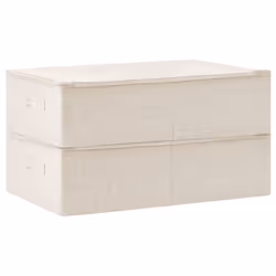 vidaXL 2x Storage Boxes Fabric Cream Home Foldable Box Storage Case Chest - Additional view 6