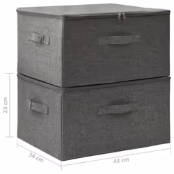 vidaXL 2x Storage Boxes Fabric Anthracite Home Foldable Box Storage Case Chest - Additional view 10