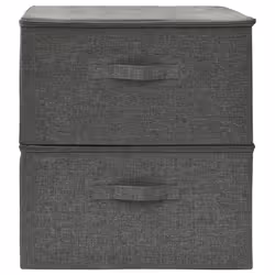 vidaXL 2x Storage Boxes Fabric Anthracite Home Foldable Box Storage Case Chest - Additional view 5