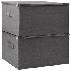 vidaXL 2x Storage Boxes Fabric Anthracite Home Foldable Box Storage Case Chest - Additional view 6