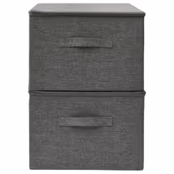 vidaXL 2x Storage Boxes Fabric Anthracite Home Foldable Box Storage Case Chest - Additional view 7