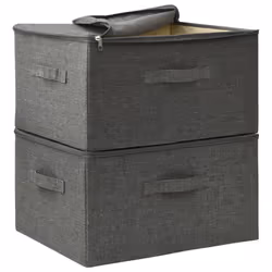 vidaXL 2x Storage Boxes Fabric Anthracite Home Foldable Box Storage Case Chest - Additional view 8