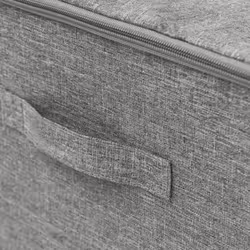 vidaXL 2x Storage Boxes Fabric Grey Home Foldable Box Storage Case Chest Set - Additional view 4