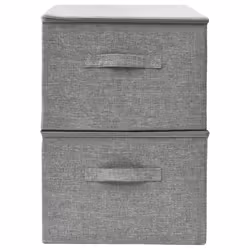 vidaXL 2x Storage Boxes Fabric Grey Home Foldable Box Storage Case Chest Set - Additional view 7