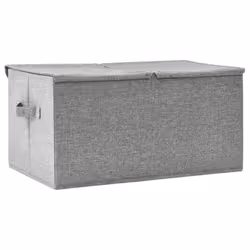 vidaXL Storage Box Fabric Grey Home Bedroom Foldable Box Storage Case Chest - Additional view 4
