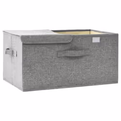 vidaXL Storage Box Fabric Grey Home Bedroom Foldable Box Storage Case Chest - Additional view 6