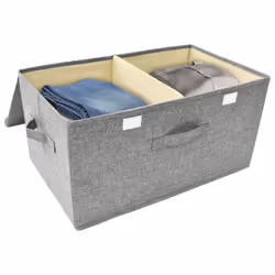 vidaXL 2x Storage Boxes Fabric Grey Home Foldable Box Storage Case Chest Set