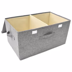 vidaXL 2x Storage Boxes Fabric Grey Home Foldable Box Storage Case Chest Set - Additional view 7