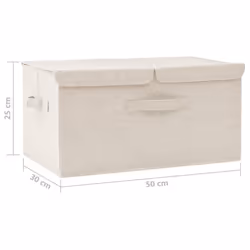 vidaXL Storage Box Fabric Cream Home Bedroom Foldable Box Storage Case Chest - Additional view 10