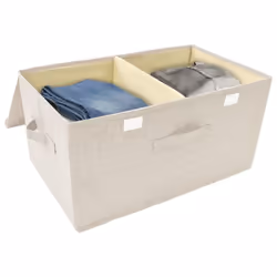 vidaXL Storage Box Fabric Cream Home Bedroom Foldable Box Storage Case Chest