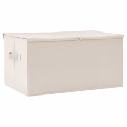 vidaXL Storage Box Fabric Cream Home Bedroom Foldable Box Storage Case Chest - Additional view 4