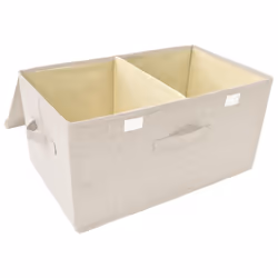 vidaXL Storage Box Fabric Cream Home Bedroom Foldable Box Storage Case Chest - Additional view 7