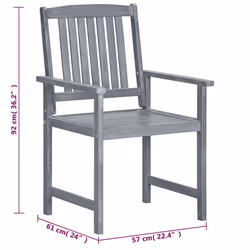 VidaXL 3078206 outdoor chair Terrace Acacia wood Grey - Additional view 8