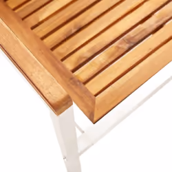 vidaXL 2/4/6/8x Garden Chairs Patio Solid Acacia/Teak Wood and Stainless Steel - solid acacia wood, 4 pcs - Additional view 6