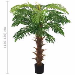 vidaXL Artificial Cycas Palm with Pot 140 cm Green Indoor Potted Faux Plant - Additional view 5