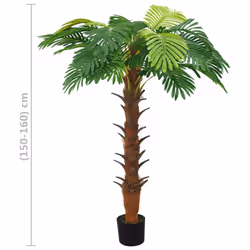 vidaXL Artificial Cycas Palm with Pot 160 cm Green Indoor Potted Faux Plant - Additional view 5