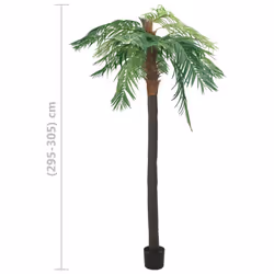 vidaXL Artificial Phoenix Palm with Pot 305 cm Green Home Indoor Floral Decor - Additional view 5