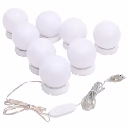 vidaXL Mirror Light with 8 LED Light Bulbs Warm White&Cold White Vanity Light