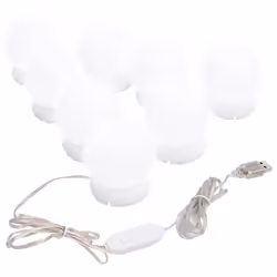 vidaXL Mirror Light with 8 LED Light Bulbs Warm White&Cold White Vanity Light