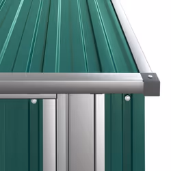vidaXL Garden Shed Green Galvanised Steel Outdoor Storage Shed Tool Organiser - Additional view 6