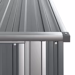 vidaXL Garden Shed Grey Galvanised Steel Outdoor Storage Shed Tool Organiser - Additional view 6