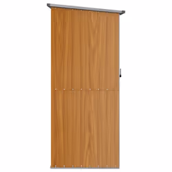 vidaXL Garden Shed Brown Galvanised Steel Outdoor Storage Shed Tool Organiser - Additional view 4