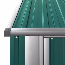 vidaXL Garden Shed Green Galvanised Steel Garage Outdoor Storage Shed House - Additional view 5