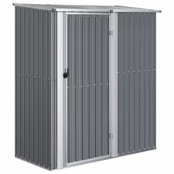 vidaXL Garden Shed Grey Galvanised Steel Outdoor Patio Storage Shed House